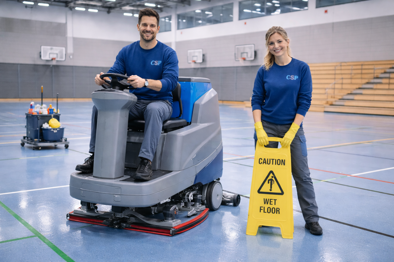 saubere sporthalle im blickpunkt